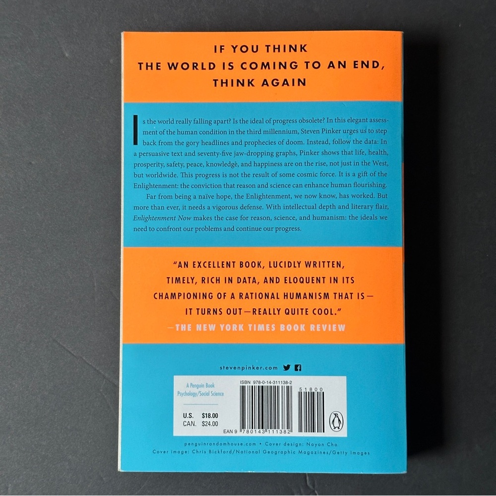Enlightenment Now by Steven Pinker | Science, Psychology | Paperback Book - Picture 2 of 10